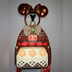 Disney Moana sequin loungefly backpack with matching ears